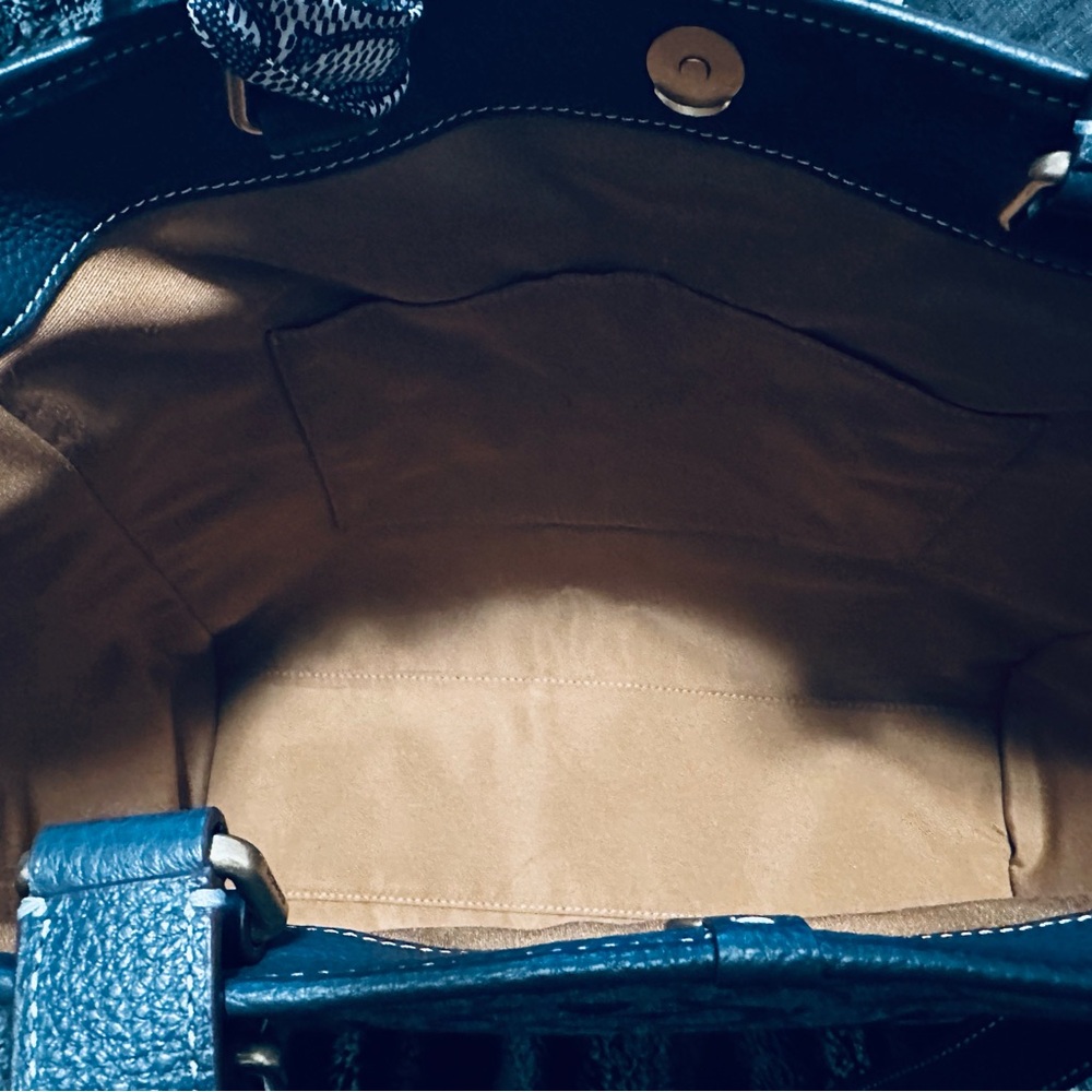 Coach Navy Signature Canvas Tote with Dark Trim - Picture 5 of 5